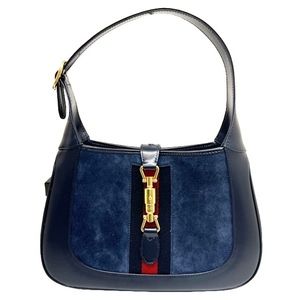 GUCCI Jackie 1961 Small Hobo Bag Leather Suede Navy